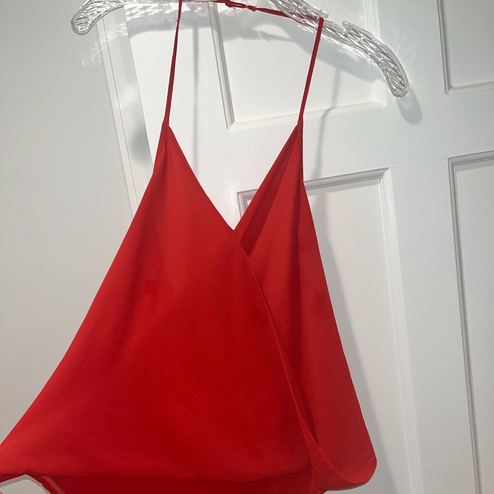 Red Summer Open Back Tank Top